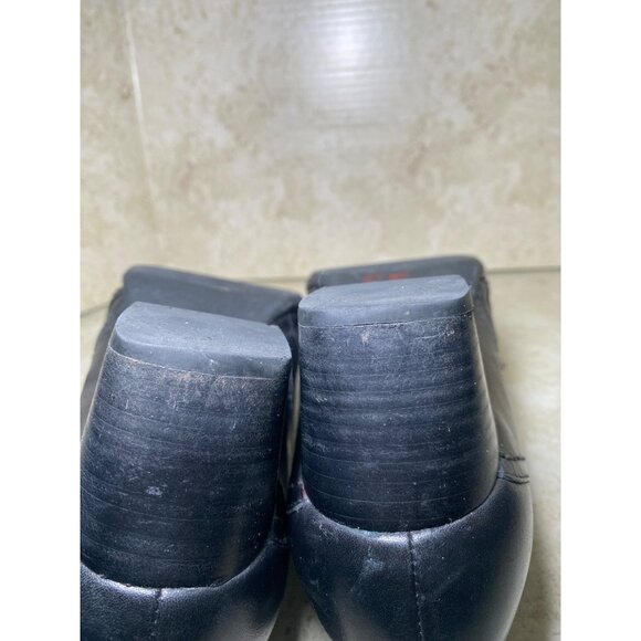 Clarks Black Leather Womens Heeled Loafers Casual Comfort Workwear - Picture 7 of 7